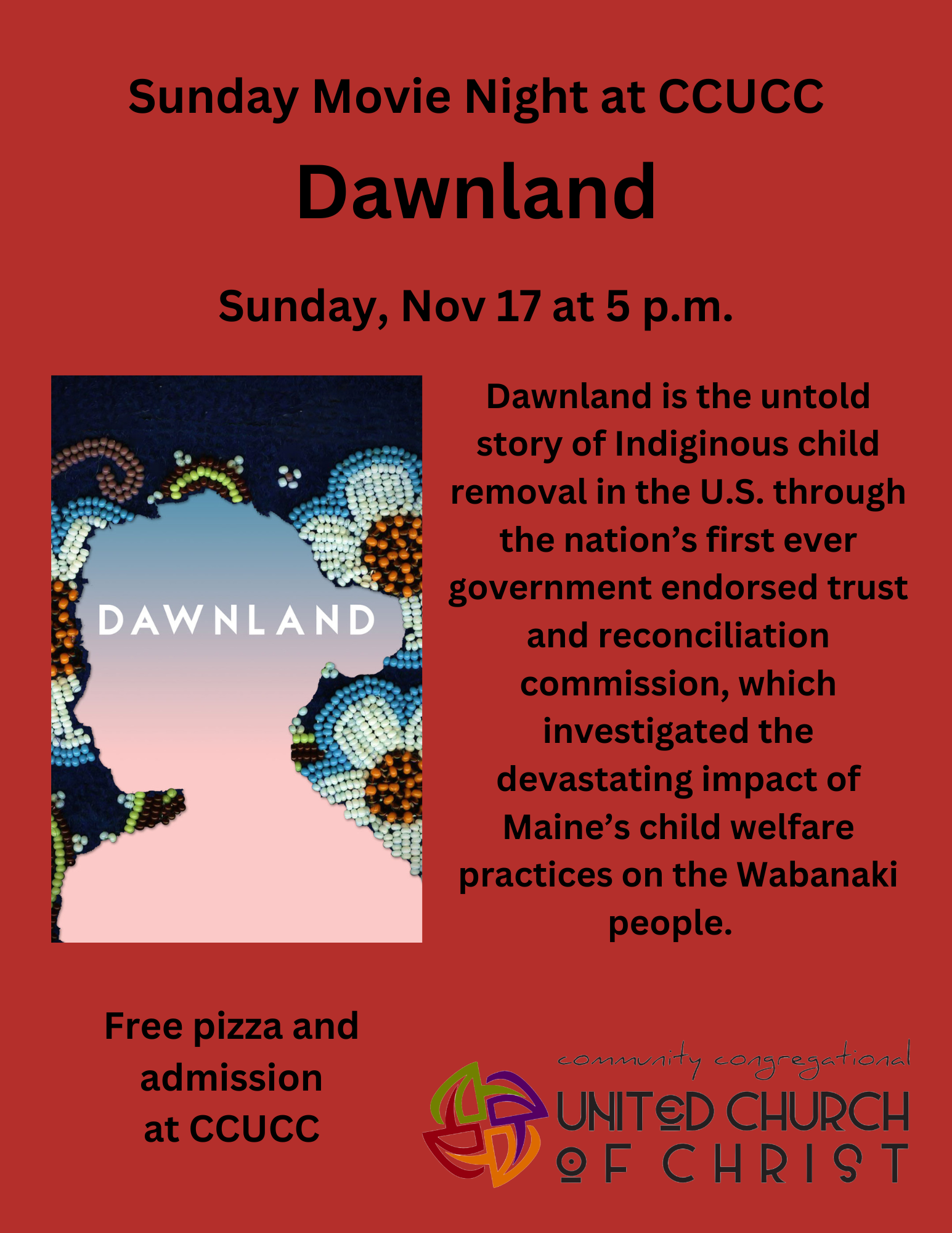 Sunday Movie Night showing of Dawnland on Nov. 17